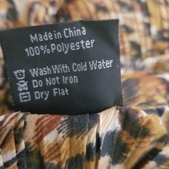 Mini Pleats Magic Scarf Blouse Pleated Retro Polyester Top - Picture 6 of 6